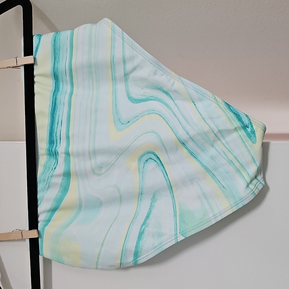 NWT Cupshe Marbled Tie Detail Waist Swimsuit Bikini Bottom Mint Green Large - Picture 2 of 7